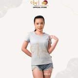 Cổ Tròn XÁM TIÊU - Áo Thun Nữ 100% Cotton Cao Cấp