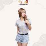 Cổ Tròn XÁM TIÊU - Áo Thun Nữ 100% Cotton Cao Cấp