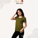 Cổ tròn RÊU - Áo Thun Nữ 100% Cotton Cao Cấp