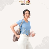 Cổ Tròn XANH BIỂN - Áo Thun Nữ 100% Cotton Cao Cấp