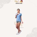 Cổ Tròn XANH BIỂN - Áo Thun Nữ 100% Cotton Cao Cấp