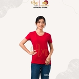Cổ tròn ĐỎ TƯƠI - Áo Thun Nữ 100% Cotton Cao Cấp