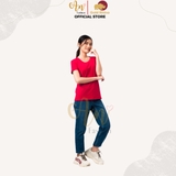 Cổ tròn ĐỎ TƯƠI - Áo Thun Nữ 100% Cotton Cao Cấp