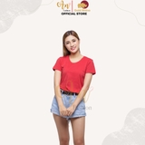 Cổ tròn ĐỎ TƯƠI - Áo Thun Nữ 100% Cotton Cao Cấp