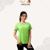 Cổ tròn XANH CỐM - Áo Thun Nữ 100% Cotton Cao Cấp