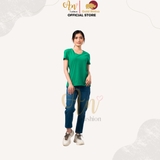 Cổ Tròn XANH KÉT - Áo Thun Nữ 100% Cotton Cao Cấp