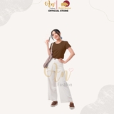 Cổ Tròn NÂU - Áo Thun Nữ 100% Cotton Cao Cấp