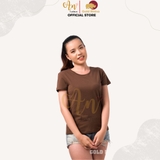 Cổ Tròn NÂU - Áo Thun Nữ 100% Cotton Cao Cấp