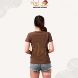 Cổ Tròn NÂU - Áo Thun Nữ 100% Cotton Cao Cấp