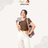 Cổ Tròn NÂU - Áo Thun Nữ 100% Cotton Cao Cấp