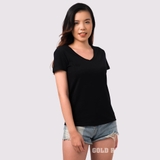 Cổ Tim ĐEN - Áo Thun Nữ 100% Cotton Cao Cấp
