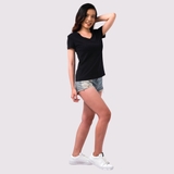 Cổ Tim ĐEN - Áo Thun Nữ 100% Cotton Cao Cấp