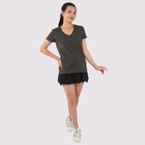 Cổ Tim RÊU ĐẬM - Áo Thun Nữ 100% Cotton Cao Cấp