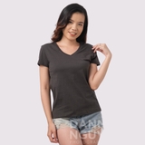 Cổ Tim RÊU ĐẬM - Áo Thun Nữ 100% Cotton Cao Cấp