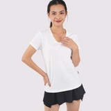 Cổ Tim TRẮNG - Áo Thun Nữ 100% Cotton Cao Cấp