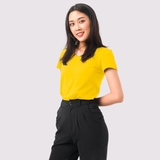 Cổ Tim VÀNG - Áo Thun Nữ 100% Cotton Cao Cấp