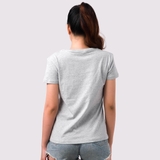 Cổ Tim XÁM TIÊU - Áo Thun Nữ 100% Cotton Cao Cấp