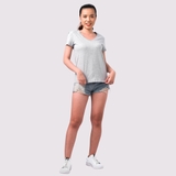 Cổ Tim XÁM TIÊU - Áo Thun Nữ 100% Cotton Cao Cấp