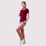 Cổ tròn ĐÔ JP - Áo Thun Nữ 100% Cotton Cao Cấp