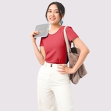 Cổ tròn ĐỎ NGÓI - Áo Thun Nữ 100% Cotton Cao Cấp