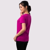 Cổ Tròn HỒNG LOTUS - Áo Thun Nữ 100% Cotton Cao Cấp