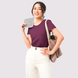 Cổ tròn ĐỎ MẬN - Áo Thun Nữ 100% Cotton Cao Cấp