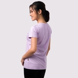 Cổ Tròn TÍM PASTEL - Áo Thun Nữ 100% Cotton Cao Cấp