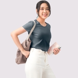 Cổ tròn XANH ĐÁ - Áo Thun Nữ 100% Cotton Cao Cấp