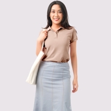 Polo Nữ BE - Áo Thun 100% Cotton Cao Cấp