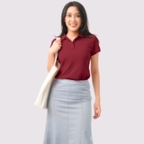 Polo Nữ ĐÔ JP - Áo Thun 100% Cotton Cao Cấp
