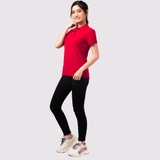 Polo Nữ ĐỎ TƯƠI - Áo Thun 100% Cotton Cao Cấp