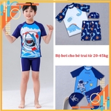 Bộ bơi bé trai mùa hè có mũ BBTTQ015