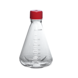Triangular cell culture flask, breathable cover, PC, with baffle