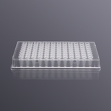 96-well 100ul skirted PCR plate, H1 cut corner, transparent frame, transparent tube