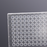 96-well 100ul skirted PCR plate, H1 cut corner, transparent frame, transparent tube