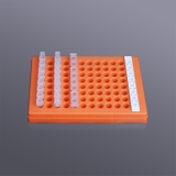Giá đỡ ống PCR 0,2mL, cho 96 ống, màu cam, tấm polypropylene, nắp polycarbonate