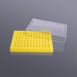 Giá đỡ ống PCR 0,2mL, cho 96 ống, màu vàng, tấm polypropylene, nắp polycarbonate