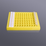 Giá đỡ ống PCR 0,2mL, cho 96 ống, màu vàng, tấm polypropylene, nắp polycarbonate