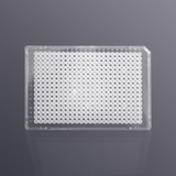 384-well 40ul skirted PCR plate, A24 cut corner, transparent frame, frosted tube