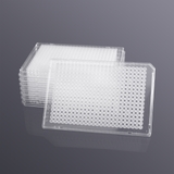 384-well 40ul skirted PCR plate, A24 cut corner, transparent frame, frosted tube