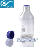 Chai thủy tinh mầu trắng (Glass media bottle), nắp vặn chịu nhiệt GL45, Thương hiệu: Biosharp