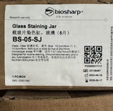 Bình nhuộm lam kính loại đứng, có rãnh, 5 vị trí 25x75mm, hãng Biosharp