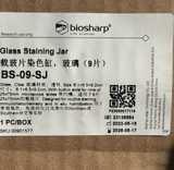 Bình nhuộm lam kính loại đứng, có rãnh, 9 vị trí 25x75mm, hãng Biosharp