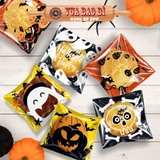 Túi đựng bánh kẹo, dán miệng, bao bì họa tiết Halloween bảo quản thực phẩm, 10*103 - VUA BAO BÌ
