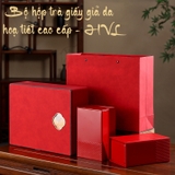 Bộ Hộp Trà Giấy Da Họa Tiết Cao Cấp