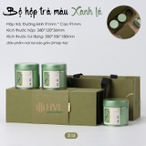 Bộ Hộp Trà Chữ Nhật 3 Lon Trụ Tròn – HVL TEA