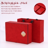 Bộ Hộp Trà Giấy Da Họa Tiết Cao Cấp