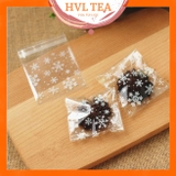 Túi đựng trà, bánh kẹo dán miệng họa tiết Bông Tuyết (100c/1sp), BBDM04 - VUA BAO BI