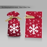 Túi đựng bánh kẹo thủ công có dây rút hoạ tiết Giáng sinh