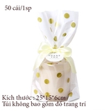 Túi đựng bánh, kẹo có đế họa tiết có đáy thiết kế dây buộc